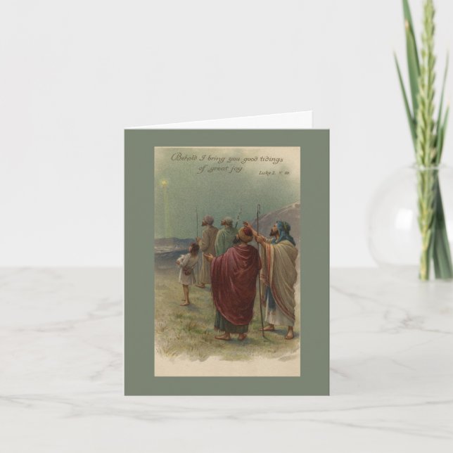 Festiva Tarjeta de Navidades bíblicos vintage (Anverso)