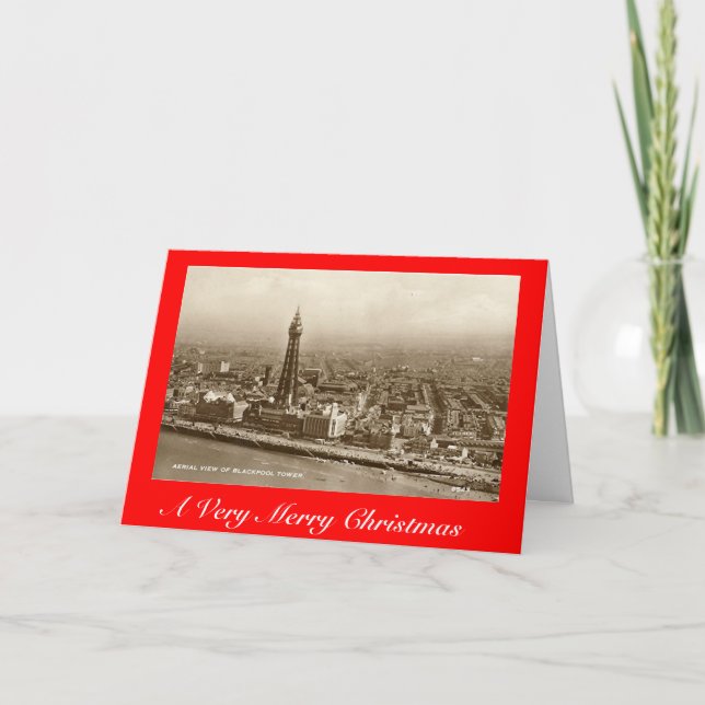 Festiva Tarjeta de navidades, Blackpool (Anverso)