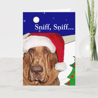 Festiva Tarjeta de Navidades Bloodhound