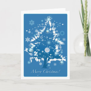 Festiva Tarjeta de Navidades Blue Christmas Tree