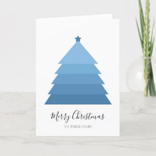 Festiva Tarjeta de Navidades Blue Christmas Tree