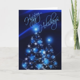Festiva Tarjeta de Navidades Blue Happy Holidays