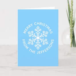 Festiva Tarjeta de Navidades Blue Snowflake