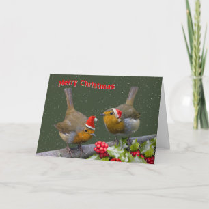 Festiva Tarjeta de Navidades Bobbin' Robins