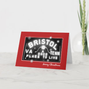 Festiva Tarjeta de Navidades Bristol Virginia Tennessee