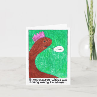 Festiva Tarjeta de Navidades Brontosaurus