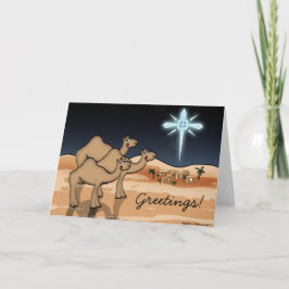Festiva Tarjeta de Navidades Camel Bethlehem