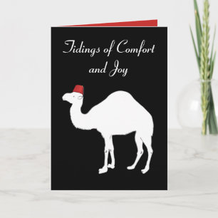 Festiva Tarjeta de Navidades Camel Confort y Alegría