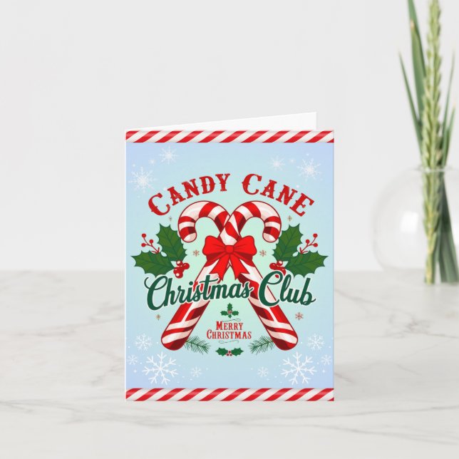Festiva Tarjeta de Navidades Candy Cane (Anverso)