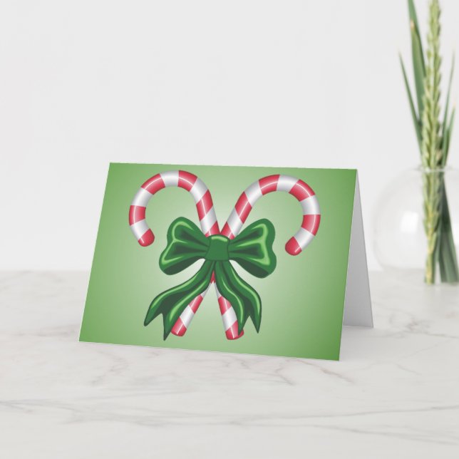Festiva Tarjeta de Navidades Candy Cane (Anverso)