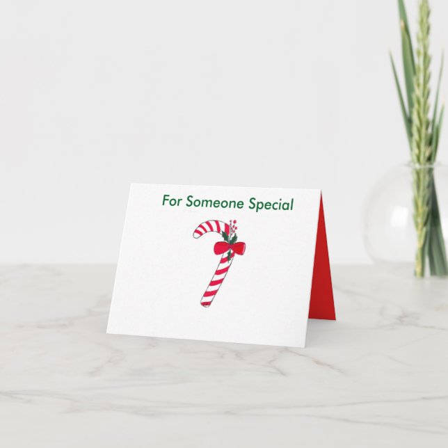 Festiva Tarjeta de Navidades Candy Cane (Anverso)