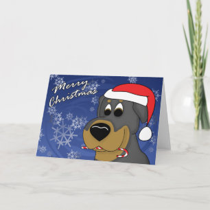 Festiva Tarjeta de Navidades Candy Cane Rottweiler