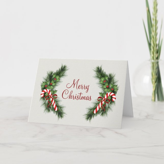 Festiva Tarjeta de Navidades Candy Canes (Anverso)