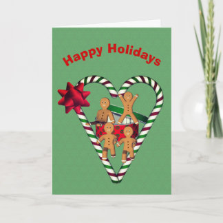 Festiva Tarjeta de Navidades cardíacos Candy Cane para hom