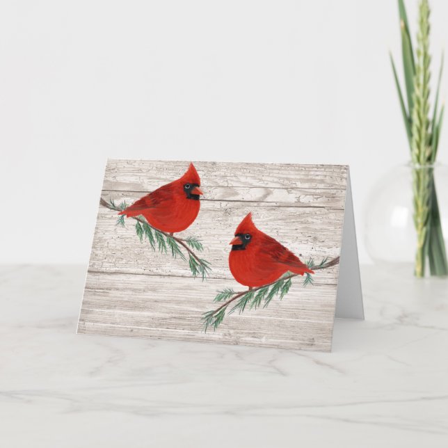Festiva Tarjeta de Navidades Cardinales (Anverso)