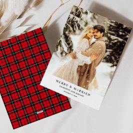 Festiva Tarjeta de Navidades casados y merry recién casado