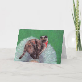 Festiva Tarjeta de Navidades Cat on Tree