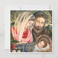 Tarjeta de Navidades Católicos de la Familia Santa