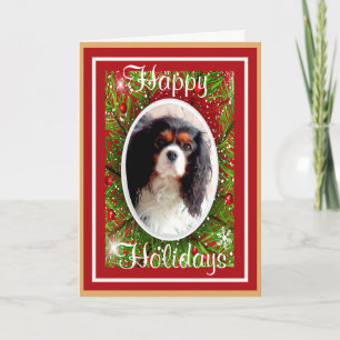 Festiva Tarjeta de Navidades Cavalier King Charles Spaniel