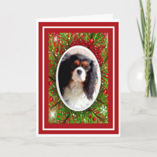 Festiva Tarjeta de Navidades Cavalier King Charles Spaniel