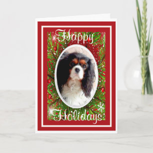 Festiva Tarjeta de Navidades Cavalier King Charles Spaniel