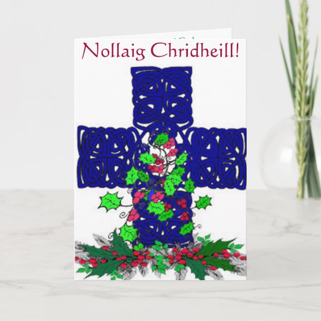 Festiva Tarjeta de Navidades celtas (Anverso)