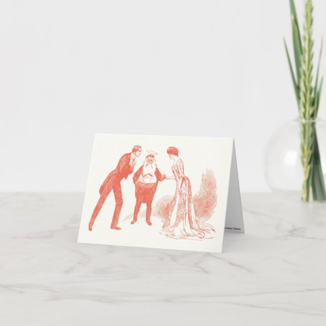 Festiva Tarjeta de Navidades Charles Dana Gibson (Anverso)