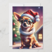 Tarjeta de Navidades Chihuahua Santa