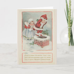 Festiva Tarjeta de Navidades Chimney Children
