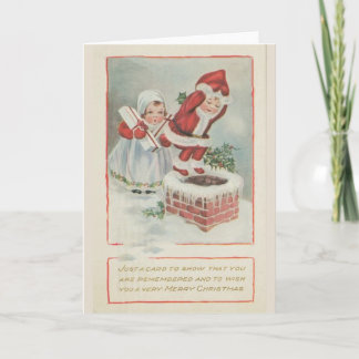 Festiva Tarjeta de Navidades Chimney Children