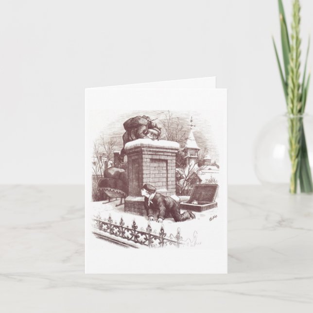 Festiva Tarjeta de Navidades clásica Thomas Nast (Anverso)