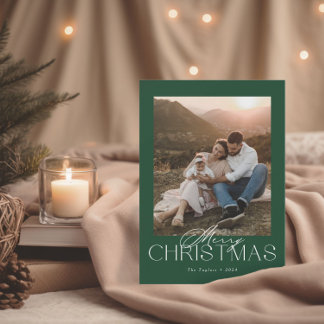 Festiva Tarjeta de Navidades clásicos modernos con foto