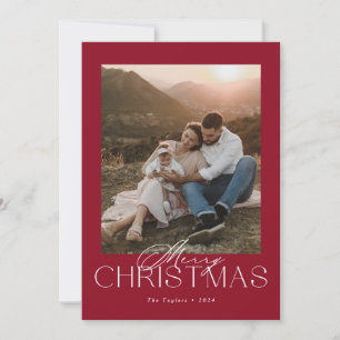 Festiva Tarjeta de Navidades clásicos modernos con foto
