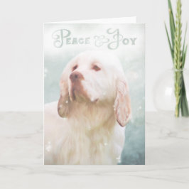 Festiva Tarjeta de Navidades Clumber Spaniel