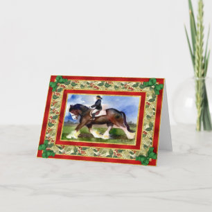 Festiva Tarjeta de Navidades Clydesdale Horse Blank