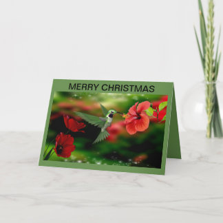 Festiva Tarjeta de navidades con colibrí