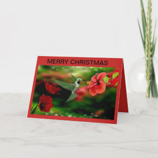 Festiva Tarjeta de navidades con colibrí