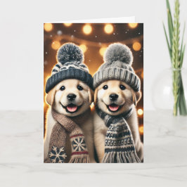 Festiva tarjeta de navidades con dos perros