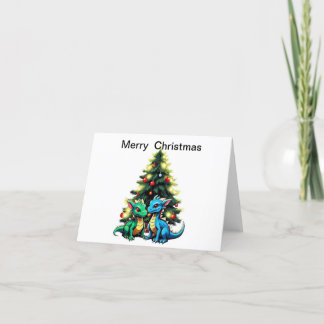 Festiva Tarjeta de navidades con dragones adorables