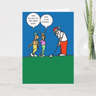 Festiva Tarjeta de navidades con el ilustracion de golf Sa