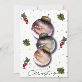 Festiva Tarjeta de navidades con elegante diseño de orname