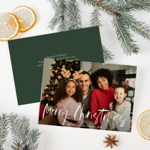 Festiva Tarjeta de navidades con letras blancas de estilo 
