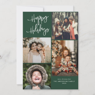 Festiva Tarjeta de navidades con letras blancas de Happy H