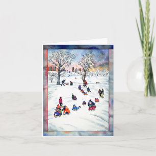 Festiva Tarjeta de Navidades con manga de nieve