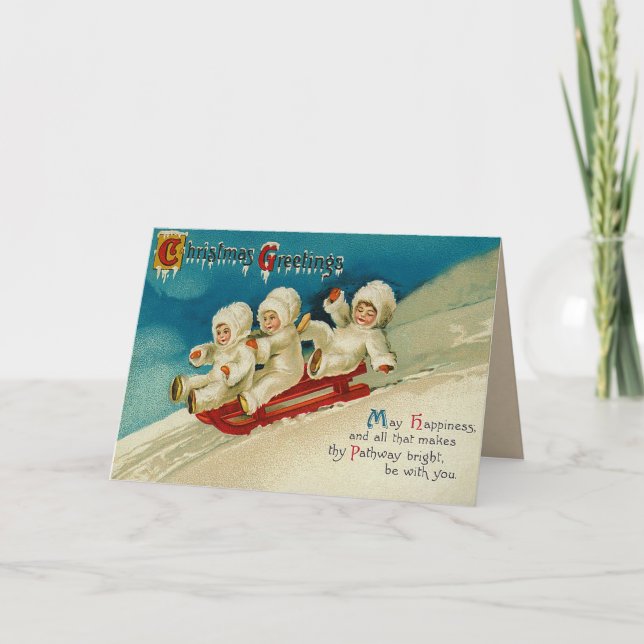 Festiva Tarjeta de Navidades con moscas para bebé ventilad (Anverso)