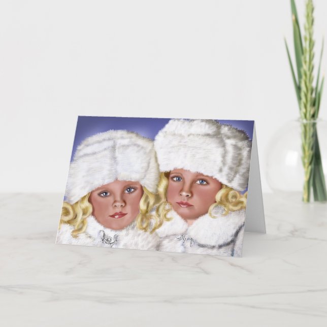 Festiva Tarjeta de navidades con niños (Anverso)