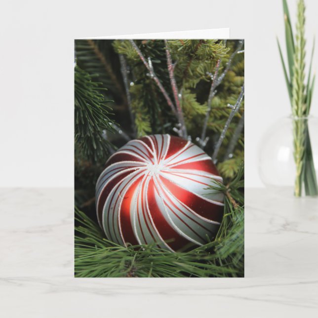 Festiva Tarjeta de navidades con ornamento (Anverso)