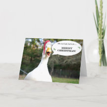 Tarjeta de navidades con pato cantante