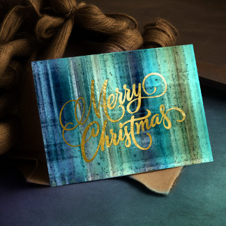Festiva Tarjeta de Navidades con placa azul