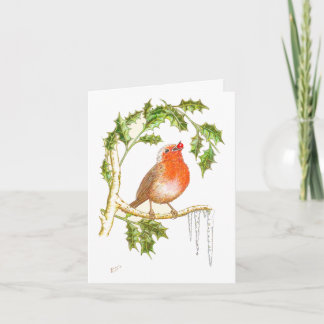 Festiva Tarjeta de navidades con Robin